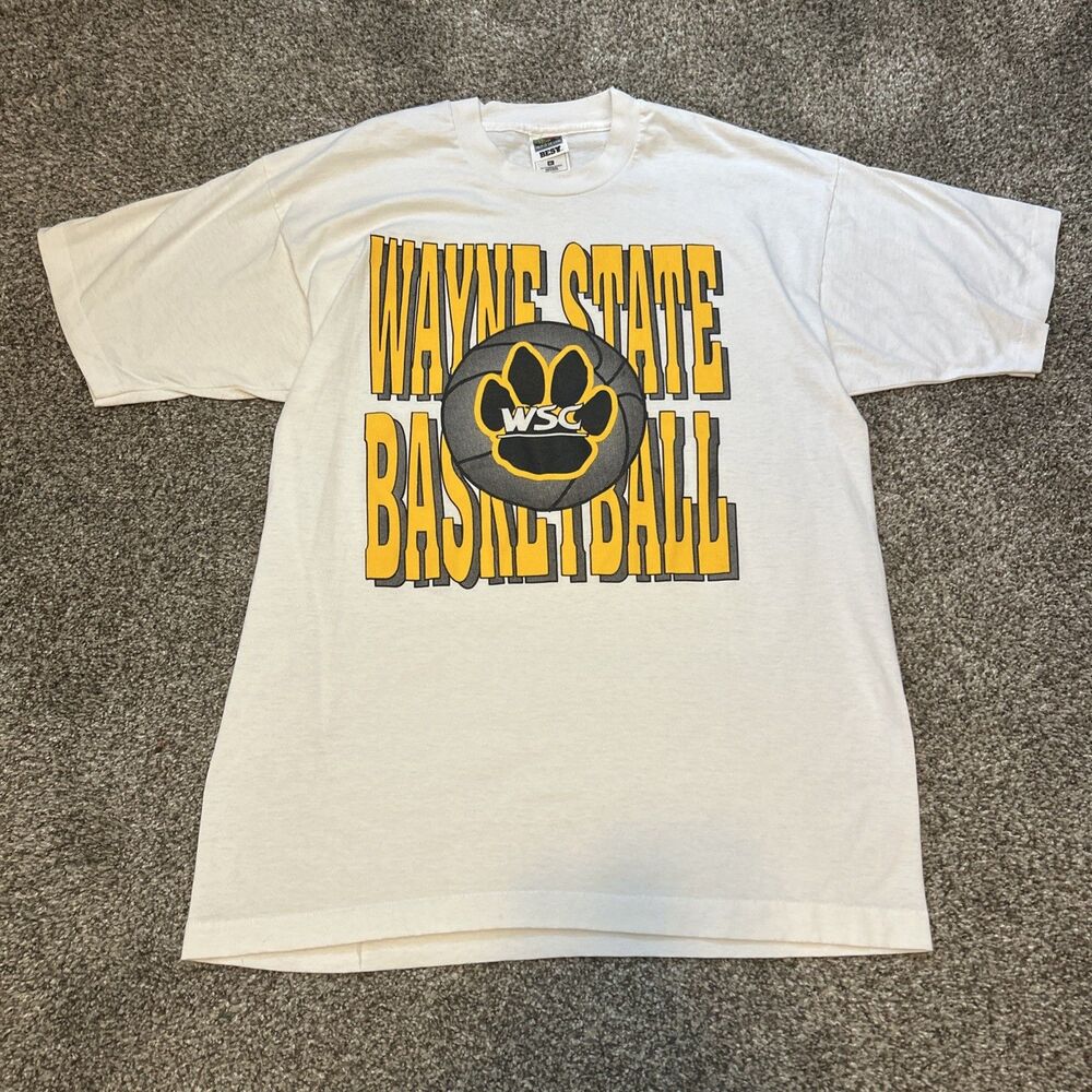 Vintage 90s Wayne State College Nebraska Wildcats Men’s XL White Excellent Shape